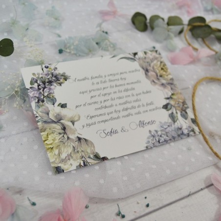 Tarjeta de Agradecimiento para Boda Elegante