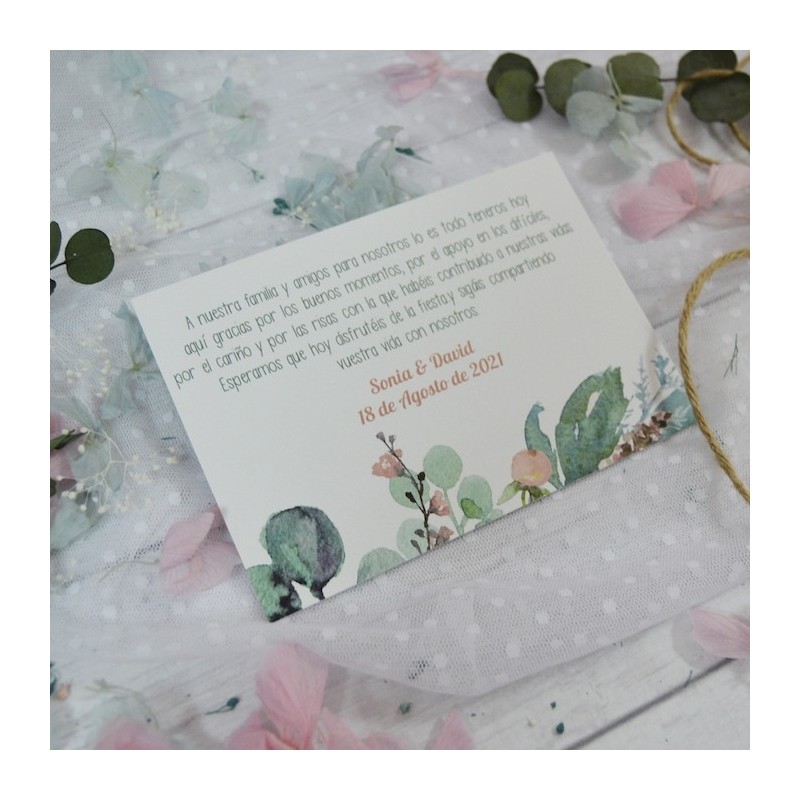 Tarjeta de Agradecimiento para Boda Tarjeta de Agradecimiento para Boda