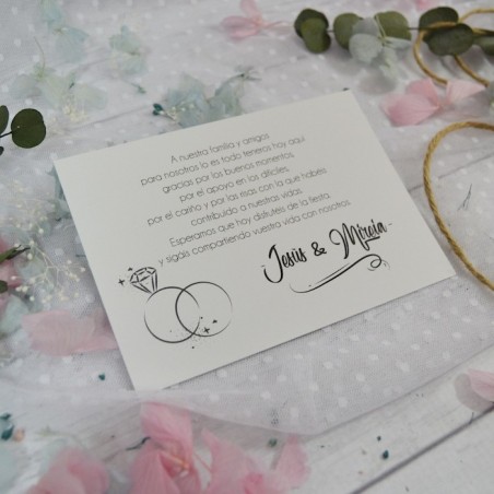 Tarjetas de Agradecimiento de Boda Original