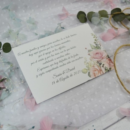 Tarjeta de Agradecimiento Romántica