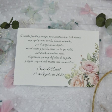 Tarjeta de Agradecimiento Romántica