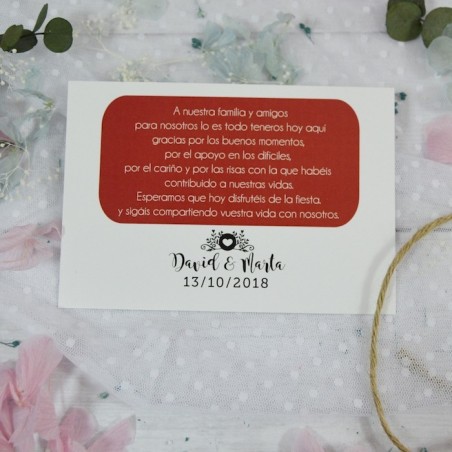 Tarjeta de agradecimiento Moderna Roja