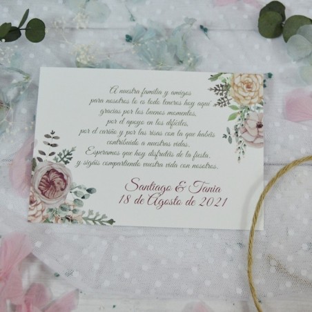 Tarjeta de Agradecimiento Floral