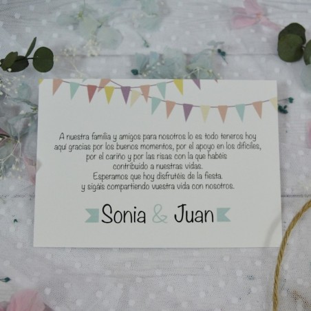 Tarjeta de Agradecimiento Divertida Banderines