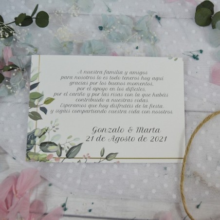 Tarjeta de Agradecimiento Elegante