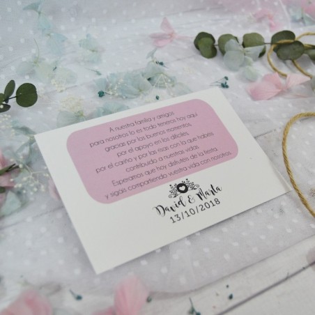 Tarjeta de Agradecimiento Moderna Rosa