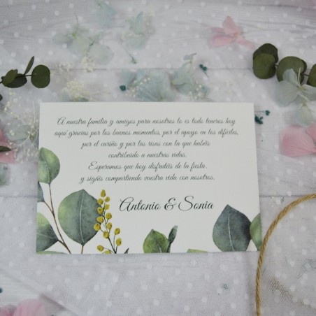 Tarjeta de Agradecimiento Eucalipto