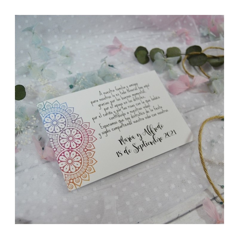 Tarjeta de Agradecimiento Economica para Bodas Tarjeta de Agradecimiento Economica para Bodas