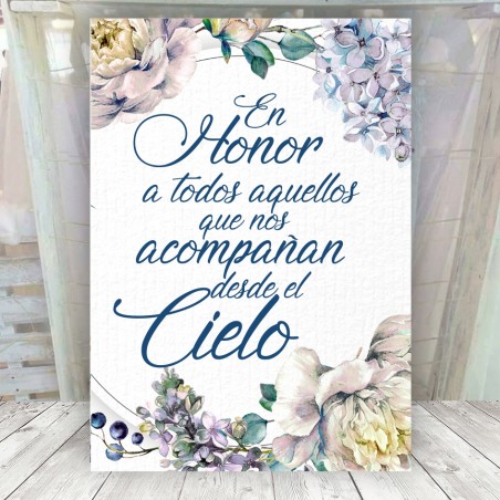 Cartel para recordar a los que están en el cielo