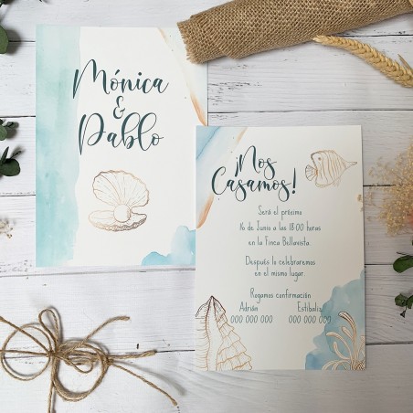 invitacion de boda marina