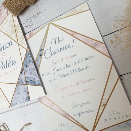 Invitación de Boda Mármol