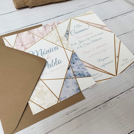 invitacion de boda marmol