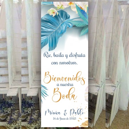 banner para boda tropical