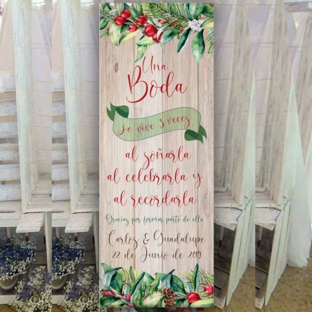 cartel para boda navideña