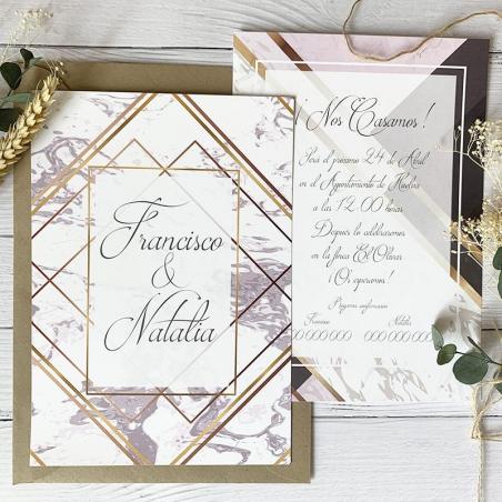 Invitación Mármol y Oro