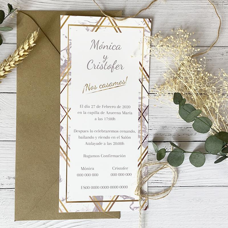 Invitación de boda marmoleada Invitación de boda marmoleada