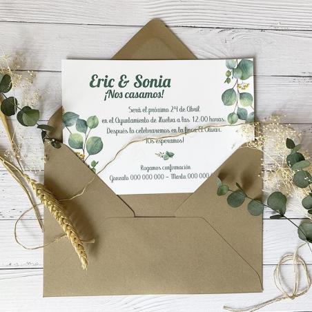 Invitacion de boda barata