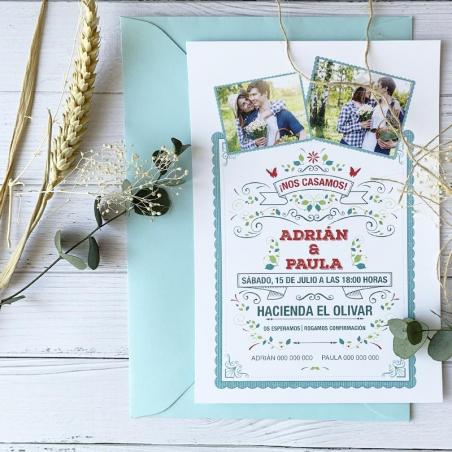 Invitación de Boda Moderna con Foto
