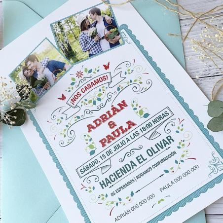 Invitación de Boda Moderna con Foto