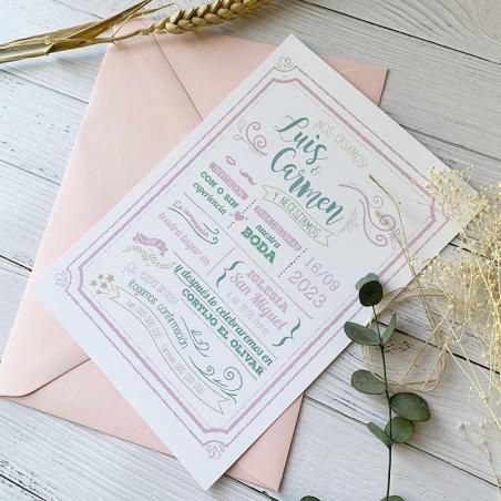 invitacion de boda bonita