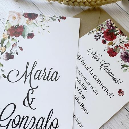 invitacion flores rojas