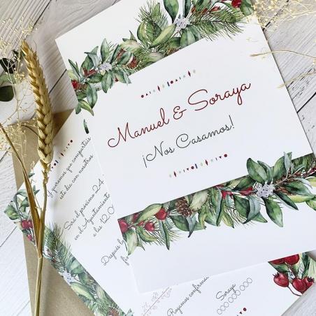invitación boda navidad