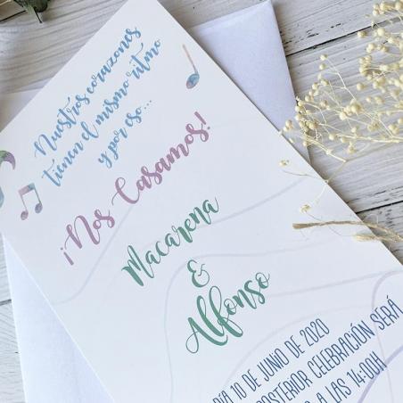 invitacion de boda musical