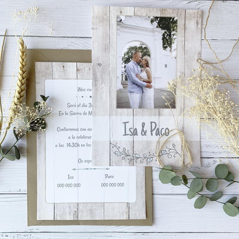 Invitacion de boda con foto Invitacion de boda con foto