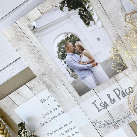 invitacion de boda barata con foto