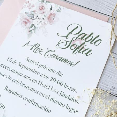 invitacion de boda romantica con foto