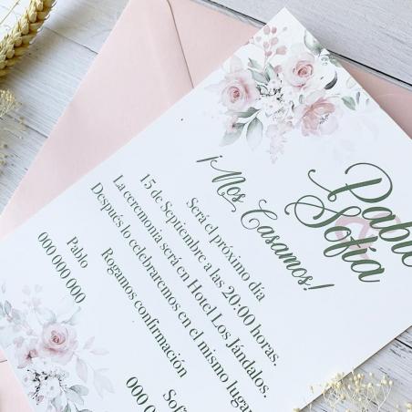 invitacion de boda romantica