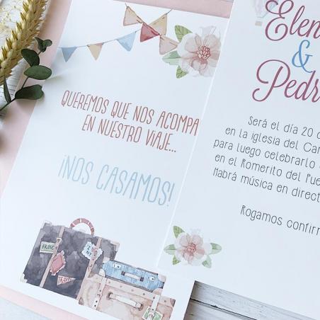 invitacion de boda tematica viaje