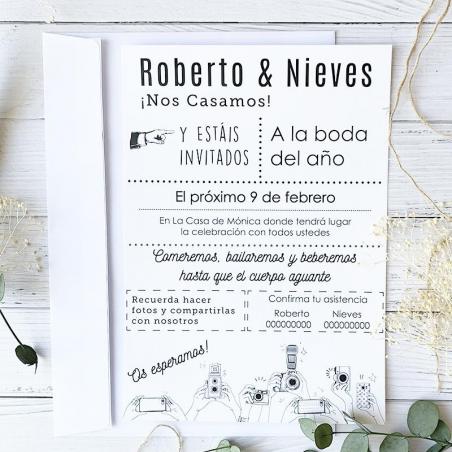 Invitación de boda moderna