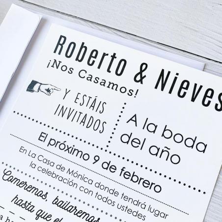 invitacion de boda divertida