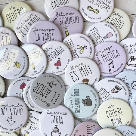 chapas para bodas personalizadas