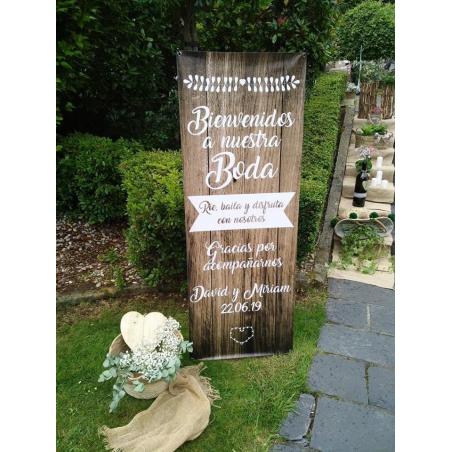 Cartel de Bienvenida para Boda Original
