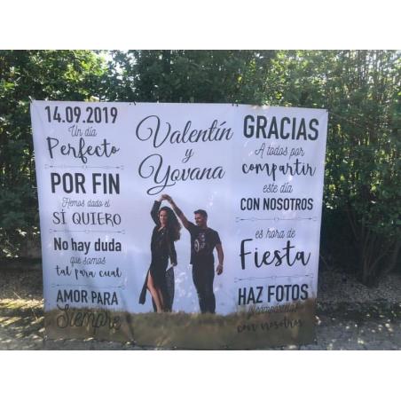 Fondo Photocall para Bodas con Foto