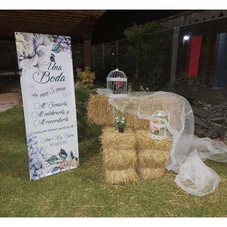 cartel bienvenida boda barato flores