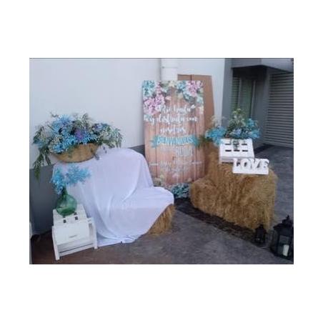 banner bienvenida boda floral