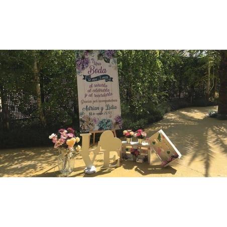 cartel boda flores