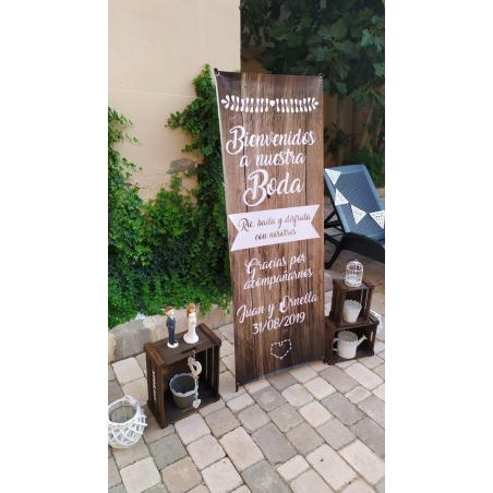 cartel boda madera barato