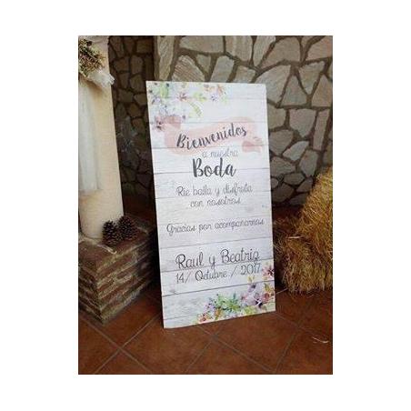 cartel carton bienvenida boda