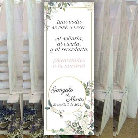Cartel Bienvenida para Boda Elegante