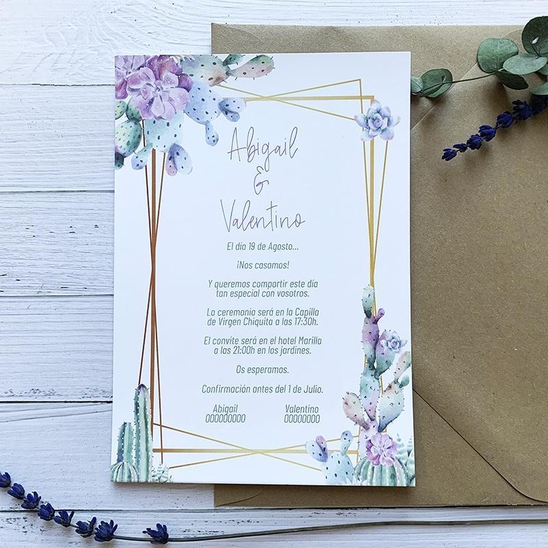 Invitación Boda Cactus Invitación Boda Cactus