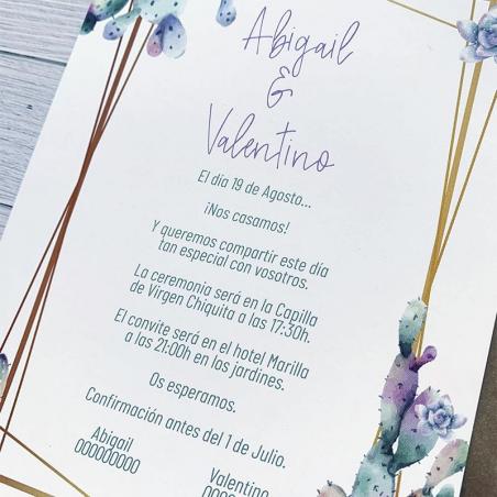 Invitación Boda Cactus
