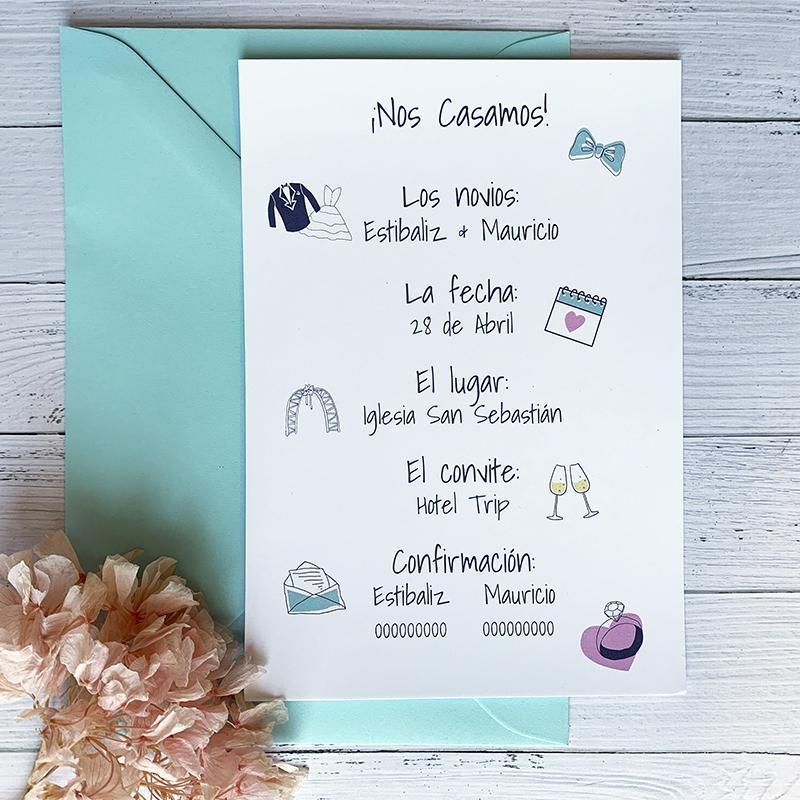 Invitación Boda Dibujos Invitación Boda Dibujos