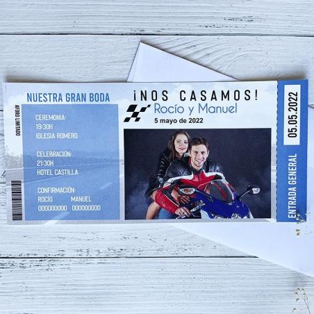 Invitación Boda Motera
