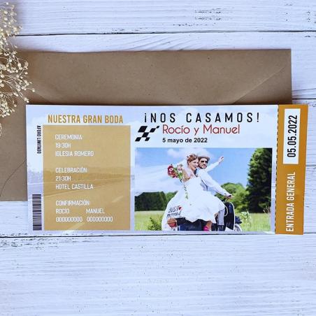 Invitación Boda Motera