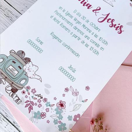 Invitación Coche Boda