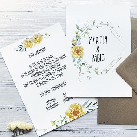 Invitación Floral Amarilla